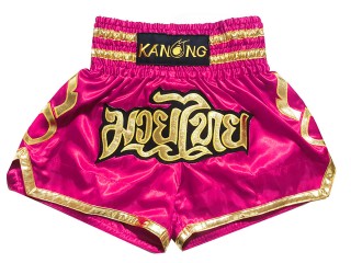 Kanong Muay Thai Kick-box Trenky Šortky pro děti  : KNS-121-Tmavě růžová-K