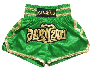 Kanong Muay Thai Kick-box Trenky Šortky pro děti  : KNS-121-Zelená-K