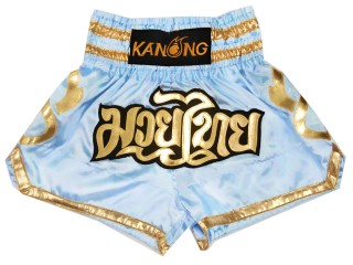 Kanong Muay Thai Kick-box Trenky Šortky pro děti  : KNS-121-Světle modrá-K