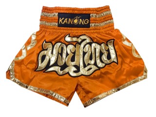 Kanong Muay Thai Kick-box Trenky Šortky pro děti  : KNS-121-Oranžovo-K