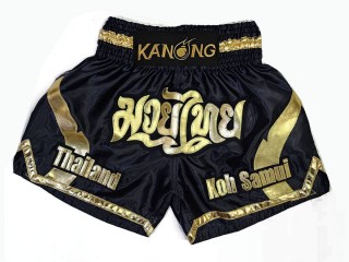 Personalizace Muay Thai Trenky : KNSCUST-1202 Černá