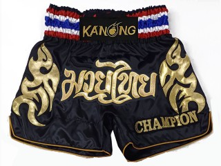 Personalizace Muay Thai Trenky : KNSCUST-1206 Černá