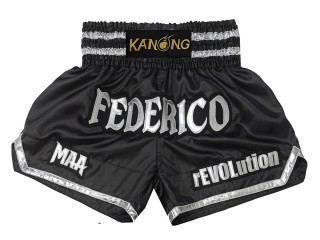 Personalizace Muay Thai Trenky : KNSCUST-1215 Černá