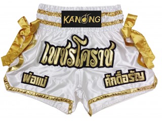 Personalizace Muay Thai Trenky : KNSCUST-1219 Bílá