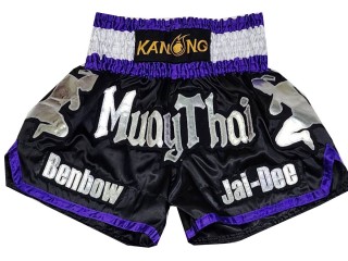 Personalizace Muay Thai Trenky : KNSCUST-1235 Černá