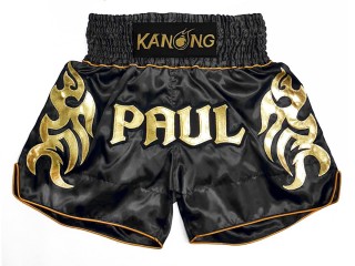 Personalizace Muay Thai Trenky : KNSCUST-1245 Černá