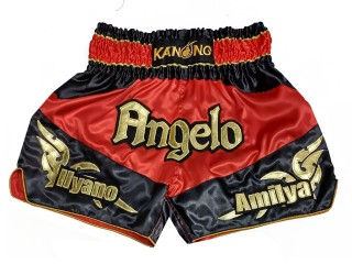 Personalizace Muay Thai Trenky : KNSCUST-1248-Červená