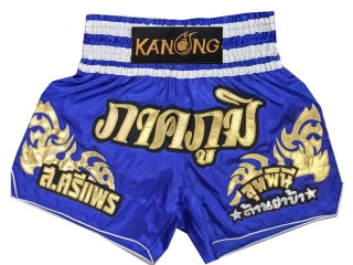 Personalizace Muay Thai Trenky : KNSCUST-1249-Modrá