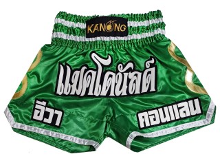 Personalizace Muay Thai Trenky : KNSCUST-1250-Zelená