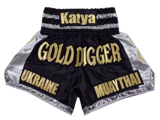 Personalizace Muay Thai Trenky : KNSCUST-1258 Černá